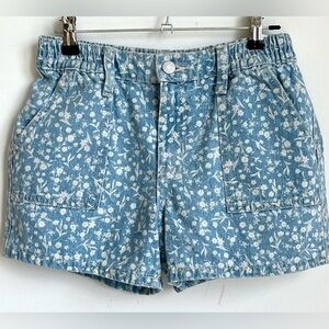 OLD NAVY Floral Elasticized Waist Printed Workwear Shorts Girls Size large 10-12